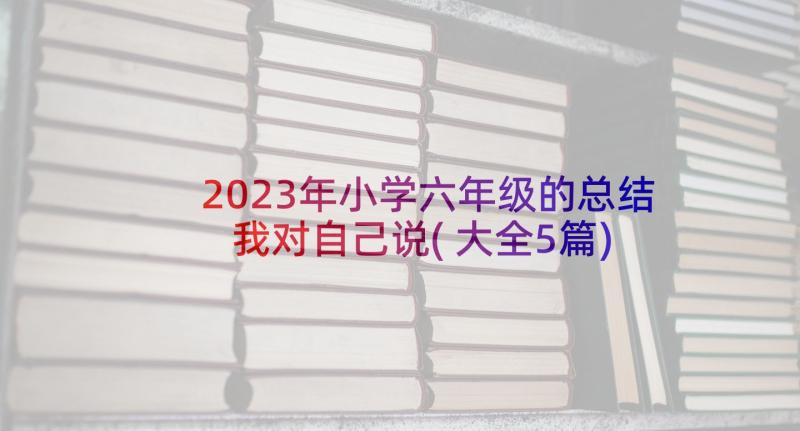 2023年小学六年级的总结我对自己说(大全5篇)