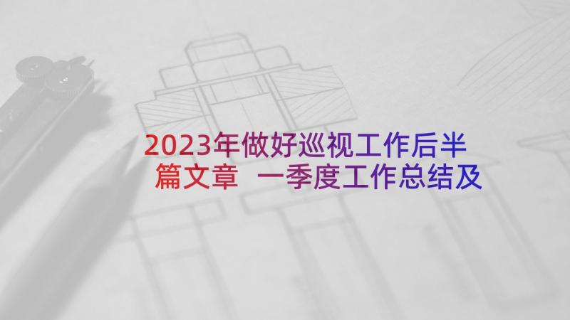 2023年做好巡视工作后半篇文章 一季度工作总结及下一步打算(优秀8篇)