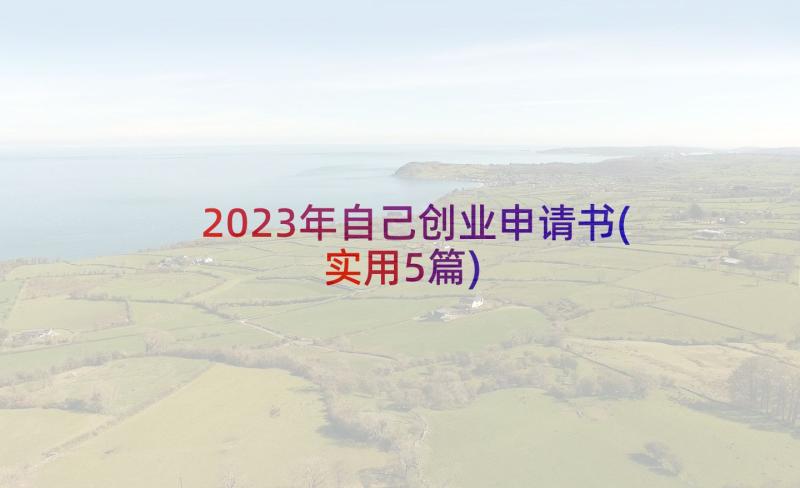 2023年自己创业申请书(实用5篇)