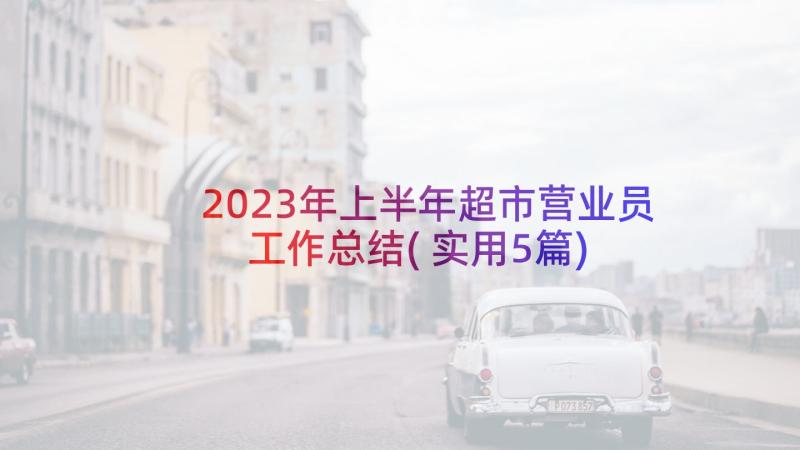 2023年上半年超市营业员工作总结(实用5篇)