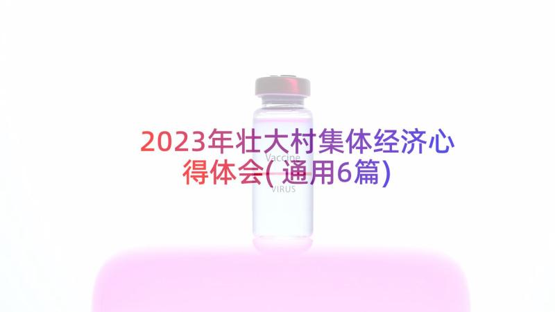 2023年壮大村集体经济心得体会(通用6篇)