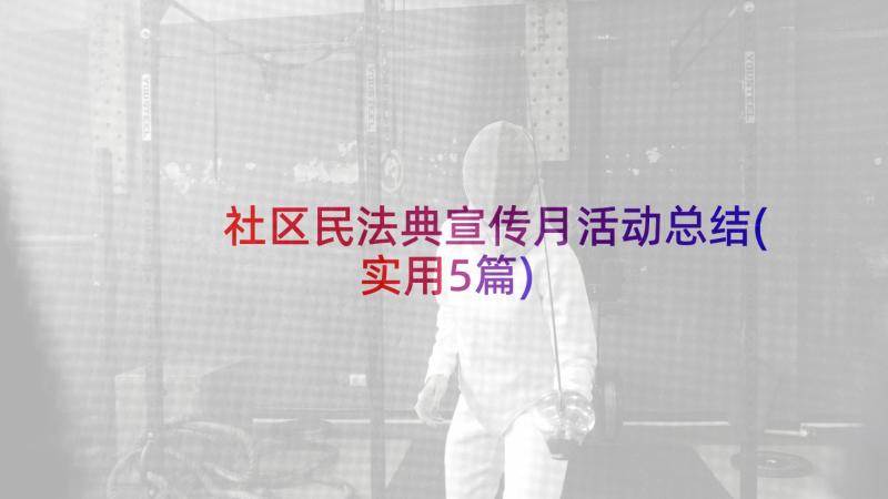 社区民法典宣传月活动总结(实用5篇)