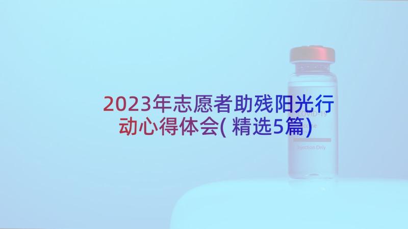 2023年志愿者助残阳光行动心得体会(精选5篇)