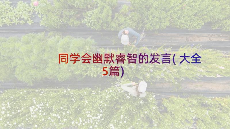 同学会幽默睿智的发言(大全5篇)