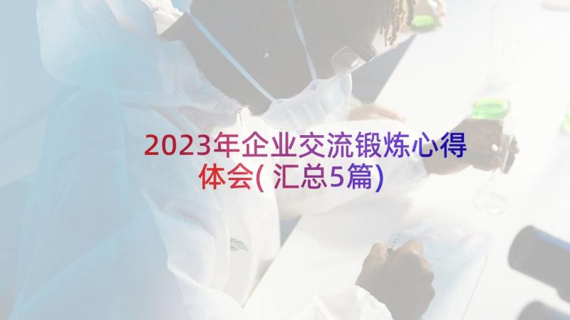 2023年企业交流锻炼心得体会(汇总5篇)