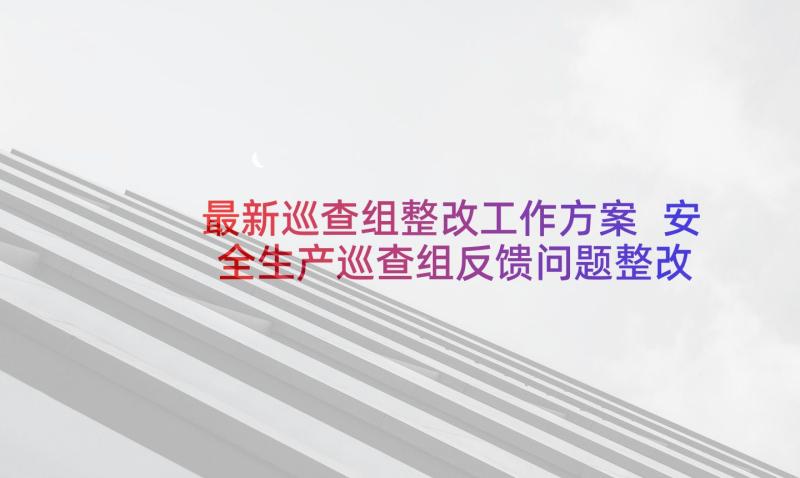 最新巡查组整改工作方案 安全生产巡查组反馈问题整改工作方案集合(通用5篇)