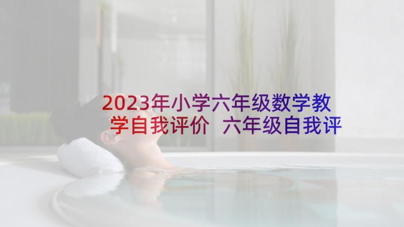 2023年小学六年级数学教学自我评价 六年级自我评价评语(大全6篇)