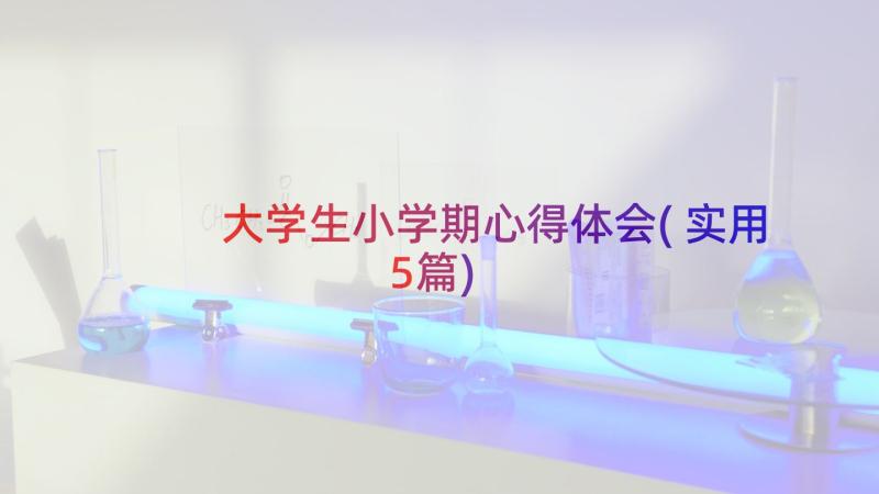 大学生小学期心得体会(实用5篇)