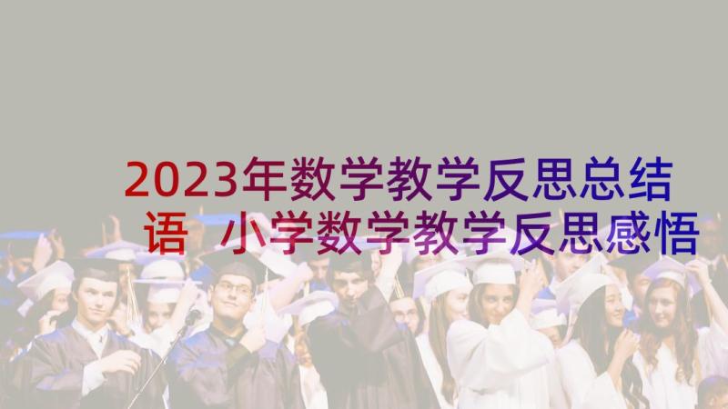 2023年数学教学反思总结语 小学数学教学反思感悟总结(模板10篇)