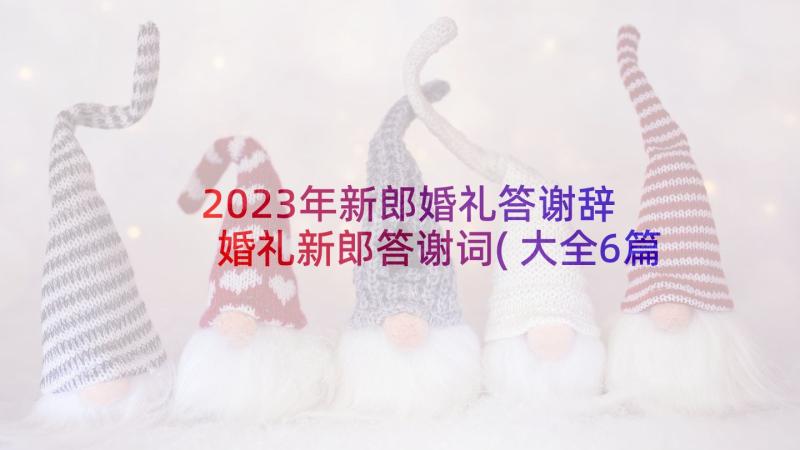 2023年新郎婚礼答谢辞 婚礼新郎答谢词(大全6篇)