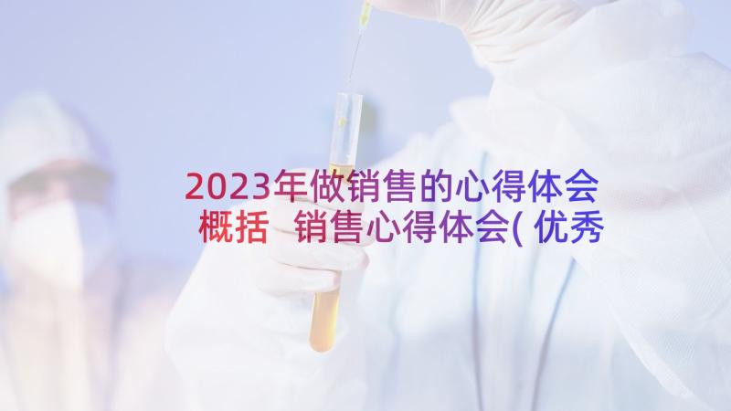 2023年做销售的心得体会概括 销售心得体会(优秀9篇)