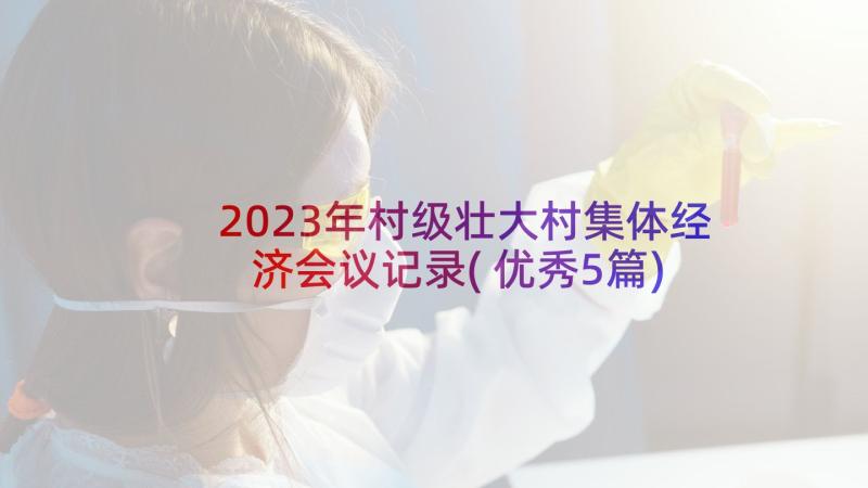 2023年村级壮大村集体经济会议记录(优秀5篇)