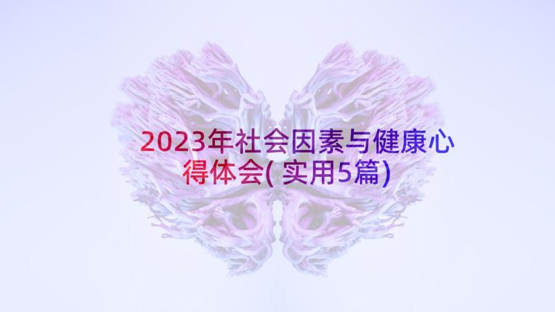 2023年社会因素与健康心得体会(实用5篇)