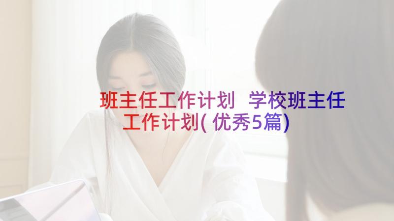 班主任工作计划 学校班主任工作计划(优秀5篇)