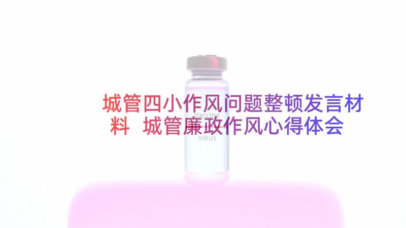 城管四小作风问题整顿发言材料 城管廉政作风心得体会(优质5篇)