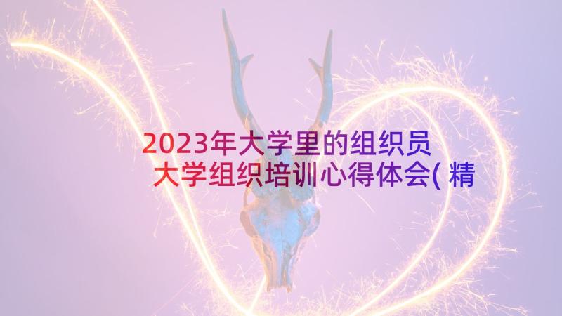 2023年大学里的组织员 大学组织培训心得体会(精选5篇)