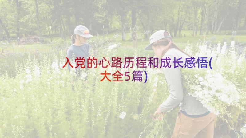 入党的心路历程和成长感悟(大全5篇)