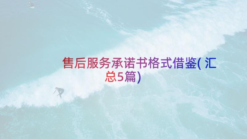 售后服务承诺书格式借鉴(汇总5篇)