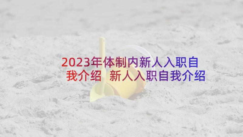 2023年体制内新人入职自我介绍 新人入职自我介绍(优质5篇)