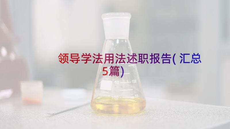 领导学法用法述职报告(汇总5篇)