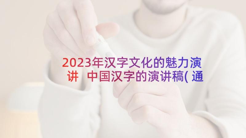 2023年汉字文化的魅力演讲 中国汉字的演讲稿(通用7篇)