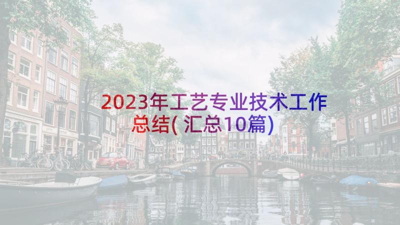 2023年工艺专业技术工作总结(汇总10篇)