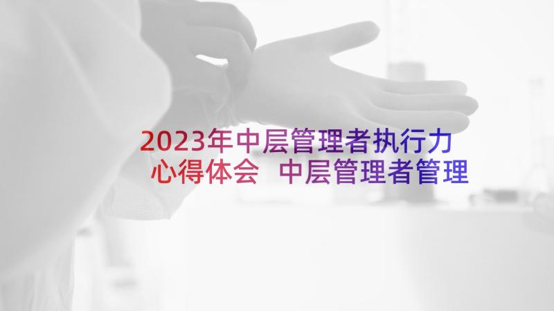 2023年中层管理者执行力心得体会 中层管理者管理心得体会(大全10篇)