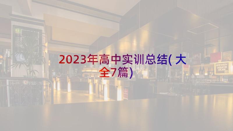 2023年高中实训总结(大全7篇)