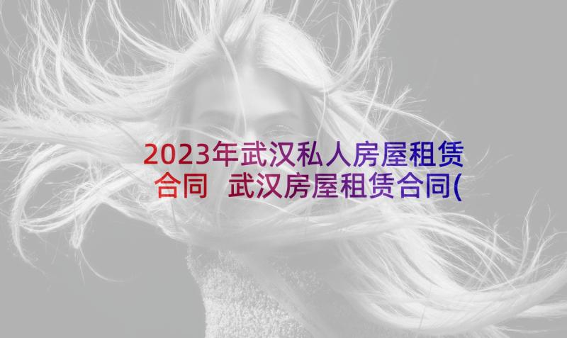 2023年武汉私人房屋租赁合同 武汉房屋租赁合同(实用9篇)