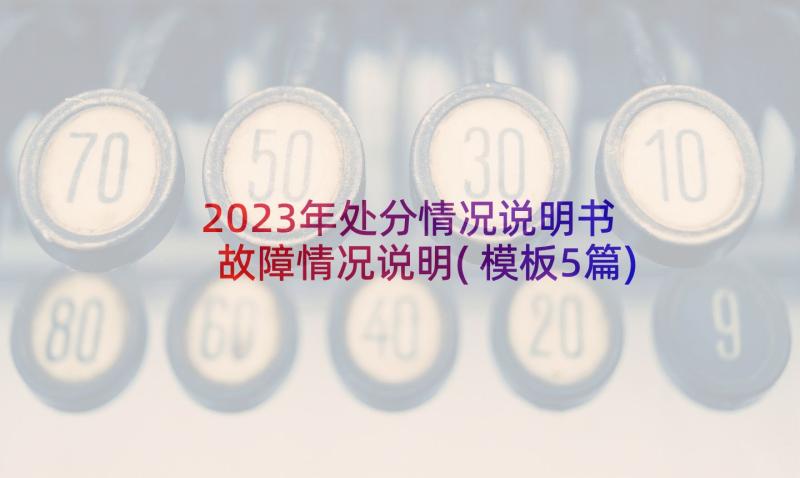 2023年处分情况说明书 故障情况说明(模板5篇)