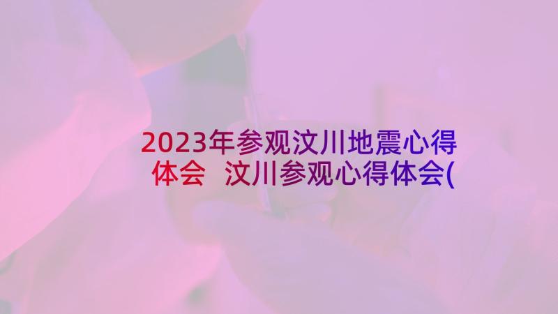 2023年参观汶川地震心得体会 汶川参观心得体会(大全5篇)