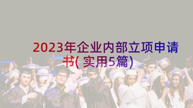 2023年企业内部立项申请书(实用5篇)