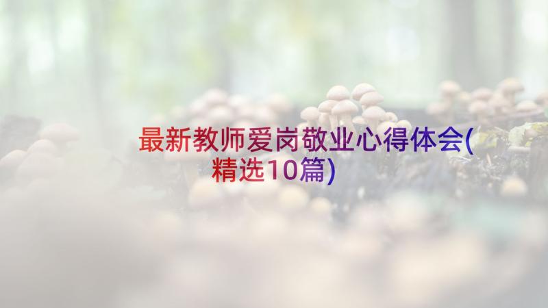 最新教师爱岗敬业心得体会(精选10篇)