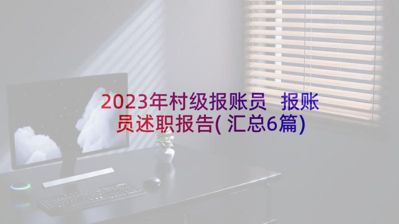 2023年村级报账员 报账员述职报告(汇总6篇)