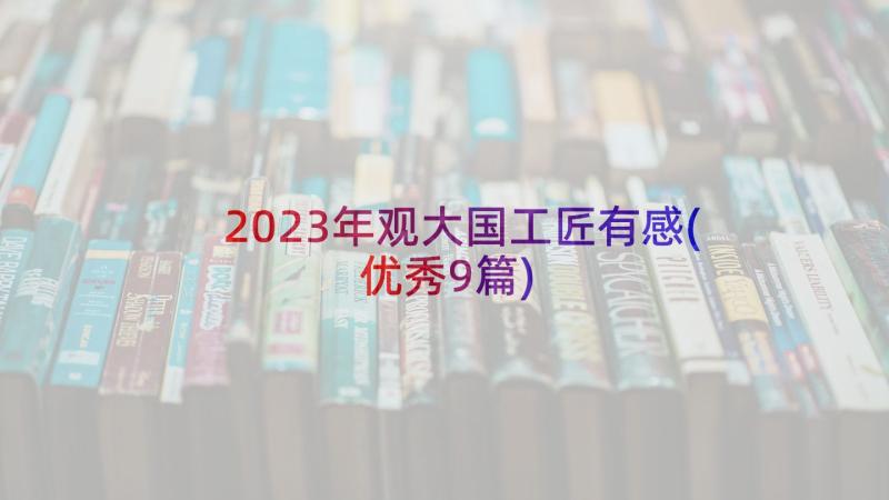 2023年观大国工匠有感(优秀9篇)