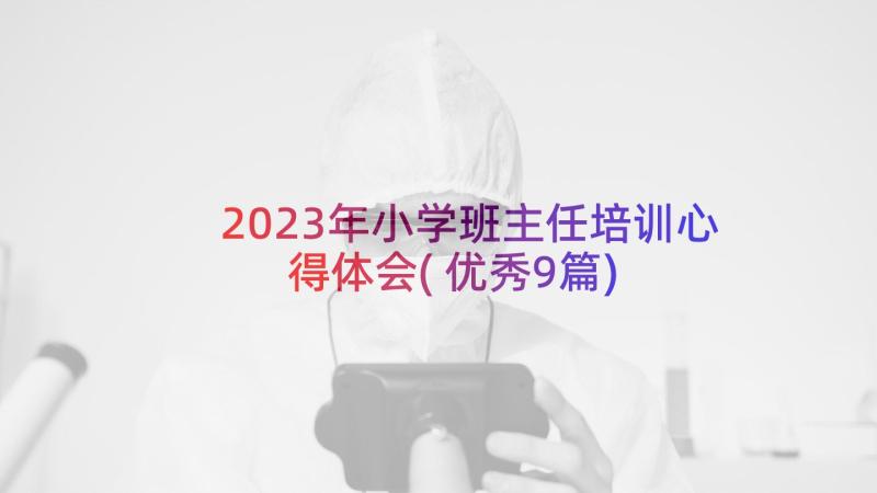 2023年小学班主任培训心得体会(优秀9篇)