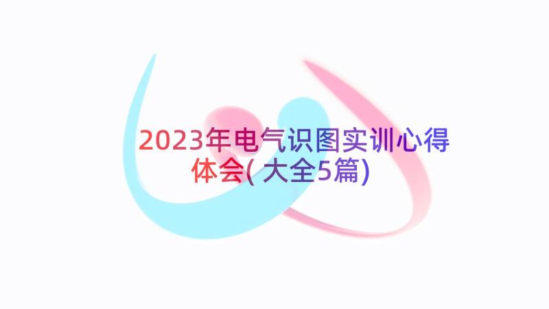 2023年电气识图实训心得体会(大全5篇)