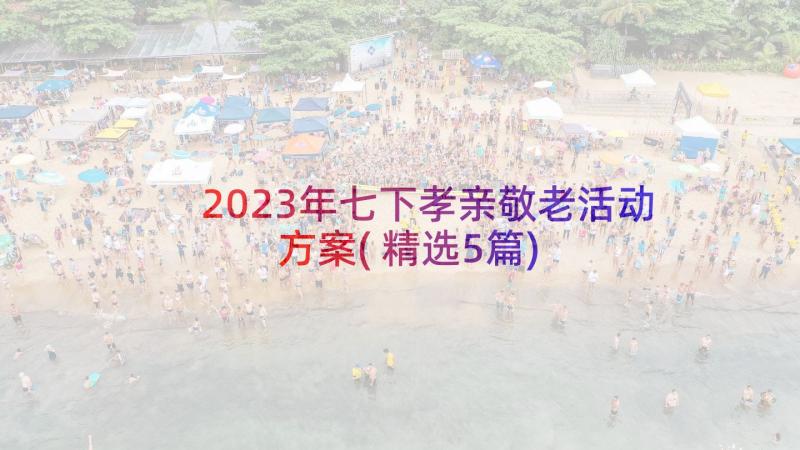 2023年七下孝亲敬老活动方案(精选5篇)