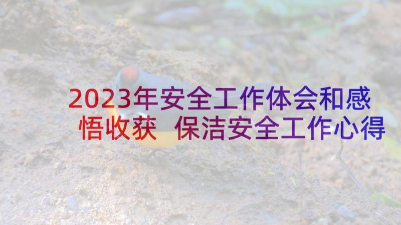 2023年安全工作体会和感悟收获 保洁安全工作心得体会(精选10篇)