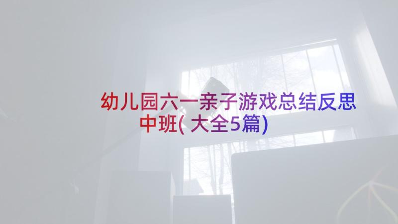 幼儿园六一亲子游戏总结反思中班(大全5篇)