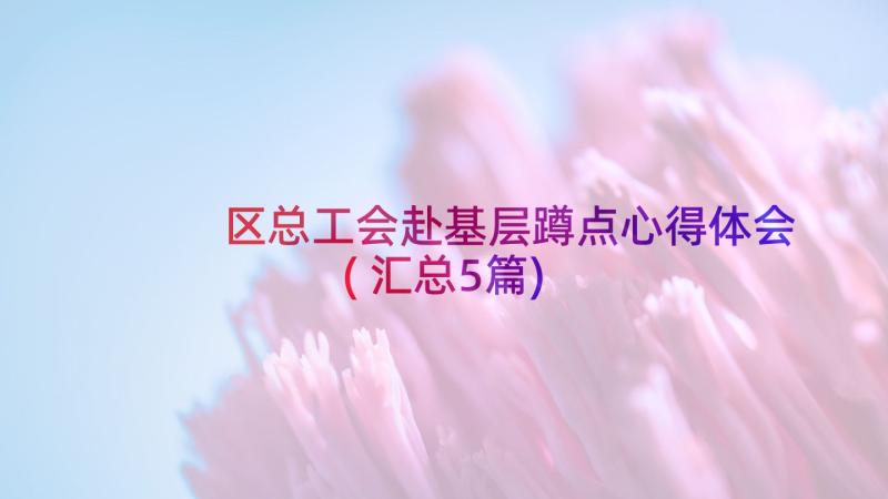 区总工会赴基层蹲点心得体会(汇总5篇)