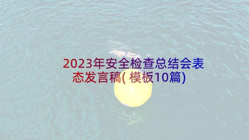 2023年安全检查总结会表态发言稿(模板10篇)