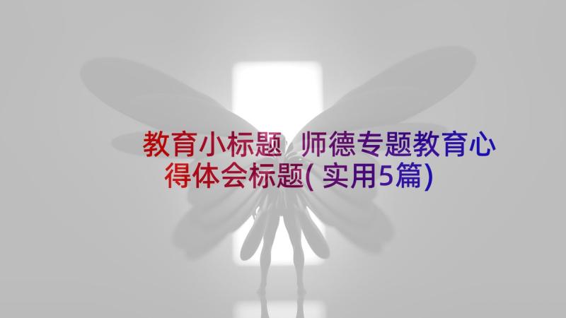 教育小标题 师德专题教育心得体会标题(实用5篇)