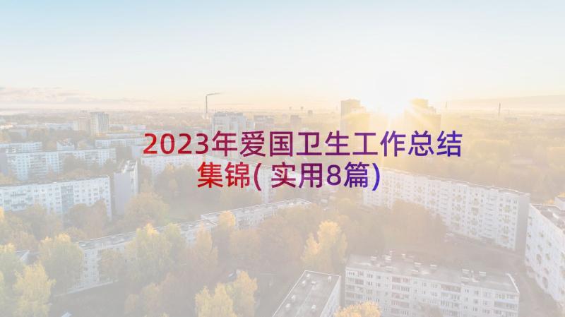 2023年爱国卫生工作总结集锦(实用8篇)