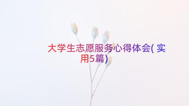 大学生志愿服务心得体会(实用5篇)