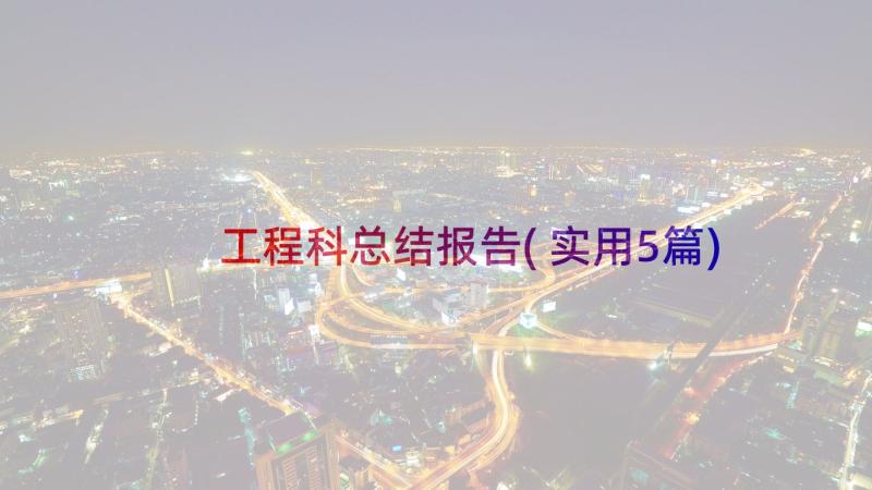 工程科总结报告(实用5篇)