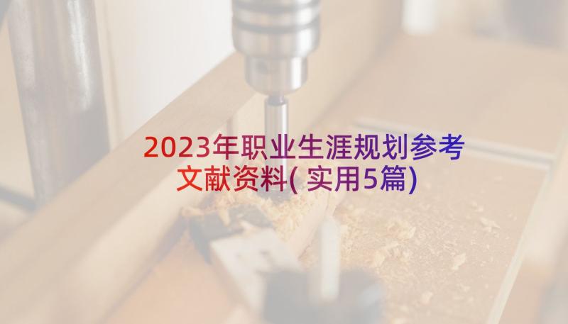 2023年职业生涯规划参考文献资料(实用5篇)