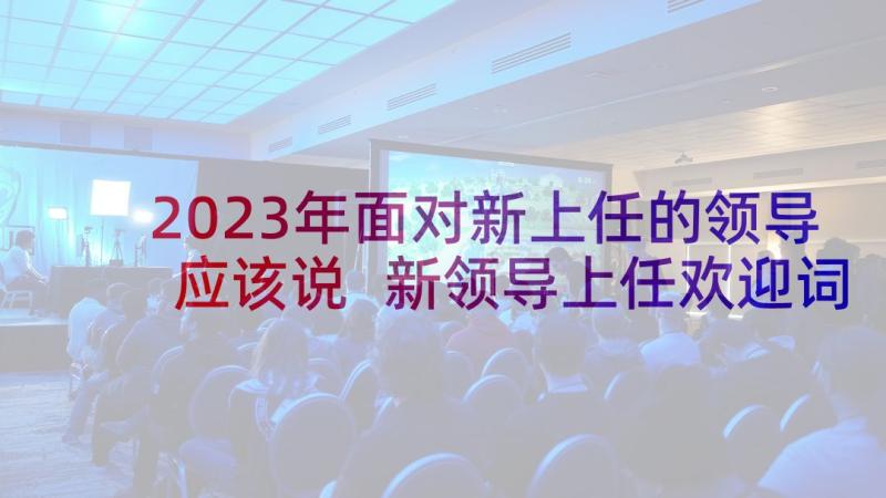 2023年面对新上任的领导应该说 新领导上任欢迎词(模板8篇)