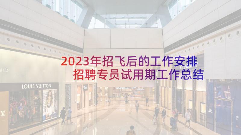 2023年招飞后的工作安排 招聘专员试用期工作总结(大全7篇)