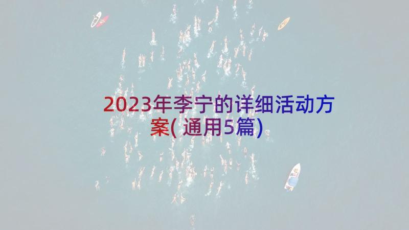 2023年李宁的详细活动方案(通用5篇)